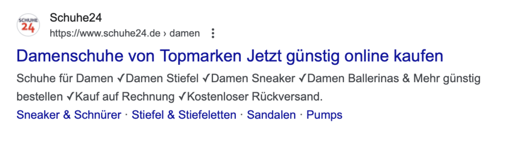 Google-Description-Meta-description-beispiel-Damenschuhe